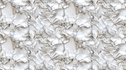 Naklejka premium Seamless pattern of silver acrylic and gouache paper textures on a white background chaotic abstract organic design