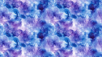 Fototapeta premium Colorful seamless tie dye pattern featuring blue abstract textures and violet watercolor designs perfect for summer fashion or home decor