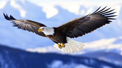 Obraz premium Majestic Bald Eagle in Flight