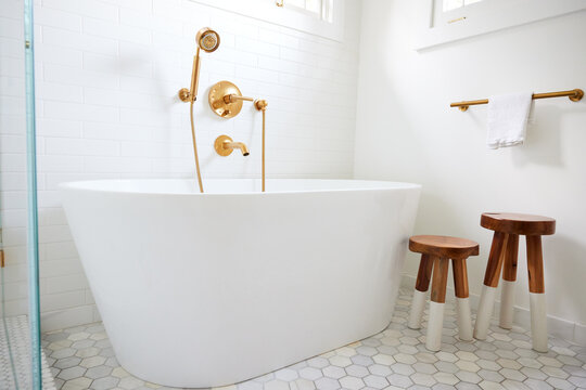 Bathtub in modern design bathroom