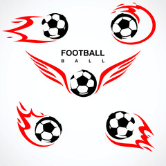 Football and soccer ball set. Collection icons football. Vector