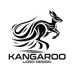 Fototapeta premium Kangaroo Vector Logo Design