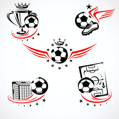 Football and soccer label and icon set. Collection icons football. Vector