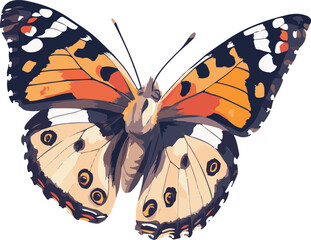 Naklejka premium simple vector painted lady butterfly clipart