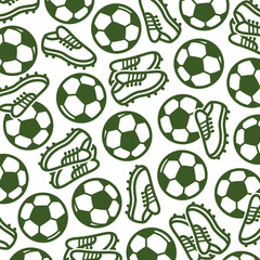 Obraz premium Football and soccer background, pattern set. Collection icons football. Vector
