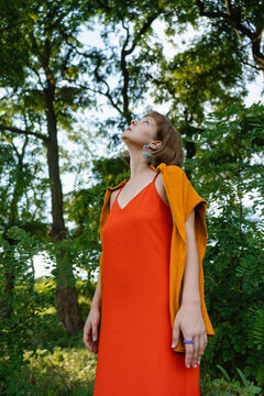 The woman in the forest