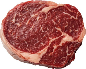 Obraz premium Raw ribeye steak close-up, studio shot. Fresh beef concept