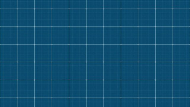Blank blue sheet of paper with grid animation. Blueprint background animation. Blueprint concept for engineering. Grid graph pattern. Seamless loop animation