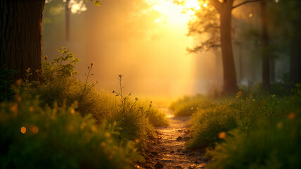 A Bright Shining Light Illuminating a Beautiful Serene Landscape, Revealing Intricate Details at Dawn