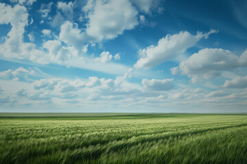 Obraz premium A picturesque field under stormy skies closeup