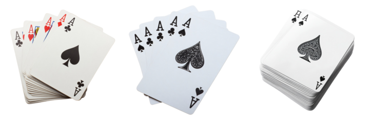 Set of spades card set isolated on a transparent background