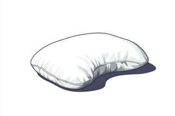 Obraz premium Soft, comfortable pillow with gentle contours, perfect for restful sleep, white isolate background.