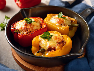 baked potatoes with tomatoes and herbs