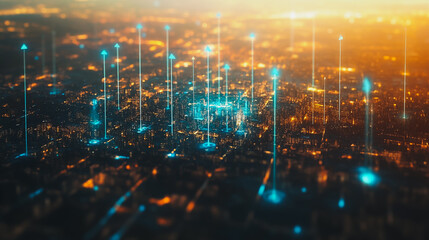 Obraz premium abstract professional business team people innovation connection of line from nail node to node on map background , networking concept
