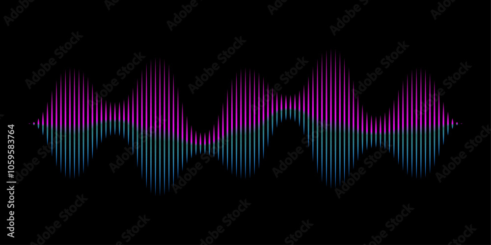 Poster abstract music background. colorful digital equalizer. glitch color sound wave rhythm. vector illust