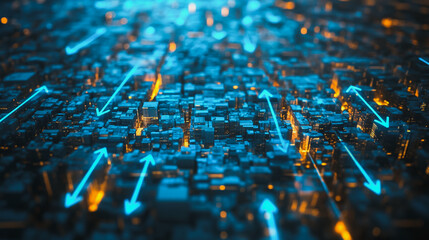 abstract professional business team people innovation connection of line from nail node to node on map background , networking concept