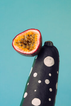 Dotted Design Painted Passion Fruit and Courgette