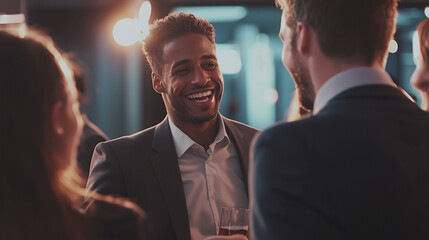 Networking Social Event: Professionals Connecting Over Food, Building Relationships, and Sharing Ideas in a Casual Setting