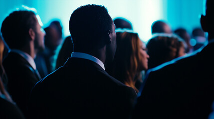 Obraz premium Networking Social Event: Professionals Connecting Over Food, Building Relationships, and Sharing Ideas in a Casual Setting