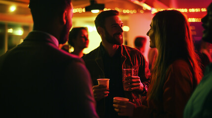 Networking Social Event: Professionals Connecting Over Food, Building Relationships, and Sharing Ideas in a Casual Setting