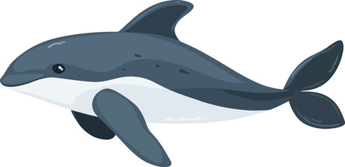 Naklejka premium simple vector spectacled porpoise clipart