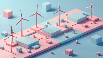 Wind Turbines on Hexagonal Platform