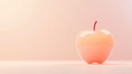 Obraz premium A bright orange apple sits on a white background