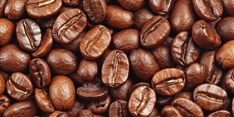 Obraz premium Close Up of Roasted Coffee Beans