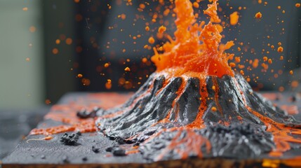 Experience a model volcano erupting with vibrant lava, a captivating educational tool showcasing the power of nature. Engaging students in hands on learning about geology and science