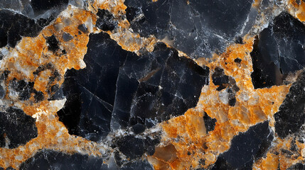 Obraz premium Black and Orange Stone Texture - Realistic Image