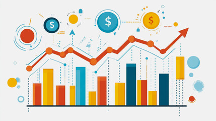 Fototapeta premium charts and graphs with statistics to innovative analyze business potential and forecast future development of companies growth.
