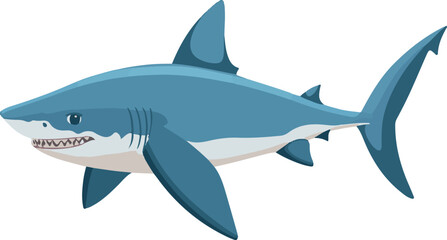Fototapeta premium simple vector blue shark clipart