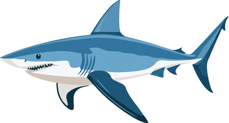Obraz premium simple vector blue shark clipart