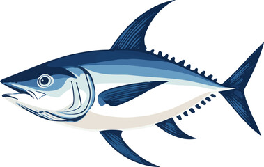 Obraz premium simple vector bluefin tuna clipart