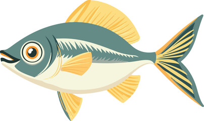 Fototapeta premium simple vector bony fish clipart