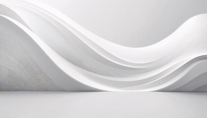 Fototapeta premium 白く立体的な曲線の表現 背景画像 Generative AI
