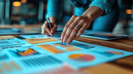 Obraz premium A CRM specialist optimizing the customer journey by analyzing sales data in HubSpot, CRM, Datadriven and customercentric