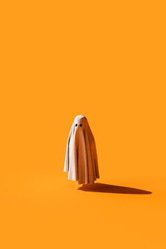 Ghost on Orange Background