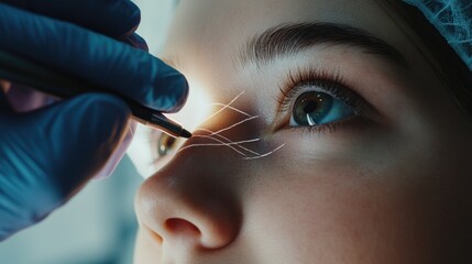 Eye health check-up in clinic setting.