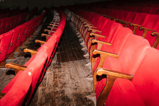 Empty Rows of Theater Chairs