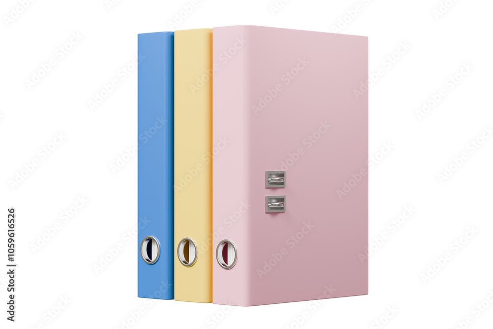 Poster 3d file folder with paper business icon. minimal binder file folder document icon. office equipment 