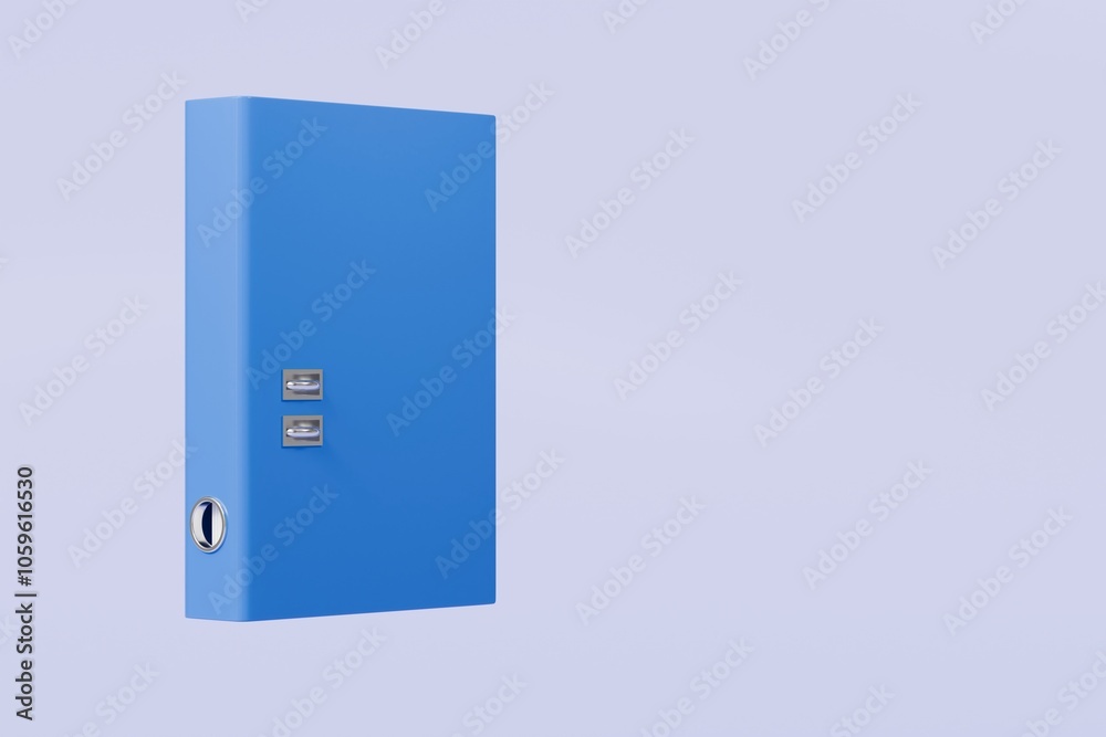 Poster 3d file folder with paper business icon. minimal binder file folder document icon. office equipment 