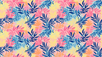 Vibrant seamless pattern featuring a gradient flat color background and hand drawn gouache texture ideal for graphic design projects invitations and promotional materials