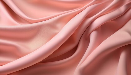 Obraz premium パステル調のサーモンピンク背景が演出する柔らかな布のしわによる優しさ溢れるデザイン