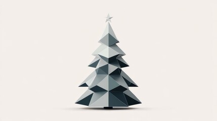Obraz premium 3d rendered minimalistic christmas illustration isolated on white. abstract vector christmas tree