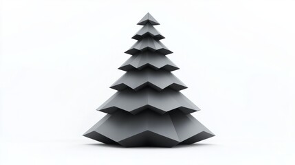 Obraz premium 3d rendered minimalistic christmas illustration isolated on white. abstract vector christmas tree