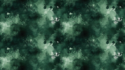 Obraz premium Seamless dark green watercolor abstract pattern with paint splashes ideal for design and decoration applications