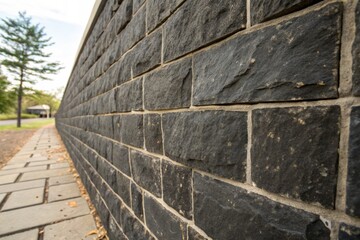 Textured Black Stones on a Wall Background