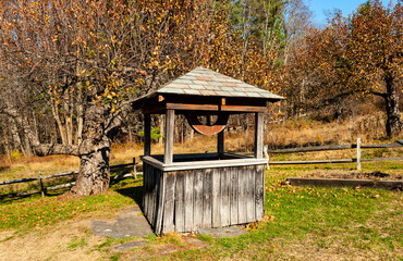 Old well at the Fruitlands site, a utopian agrarian commune established in Harvard, Massachusetts in 1840s..