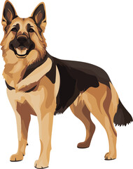 simple vector German Shepherd clipart